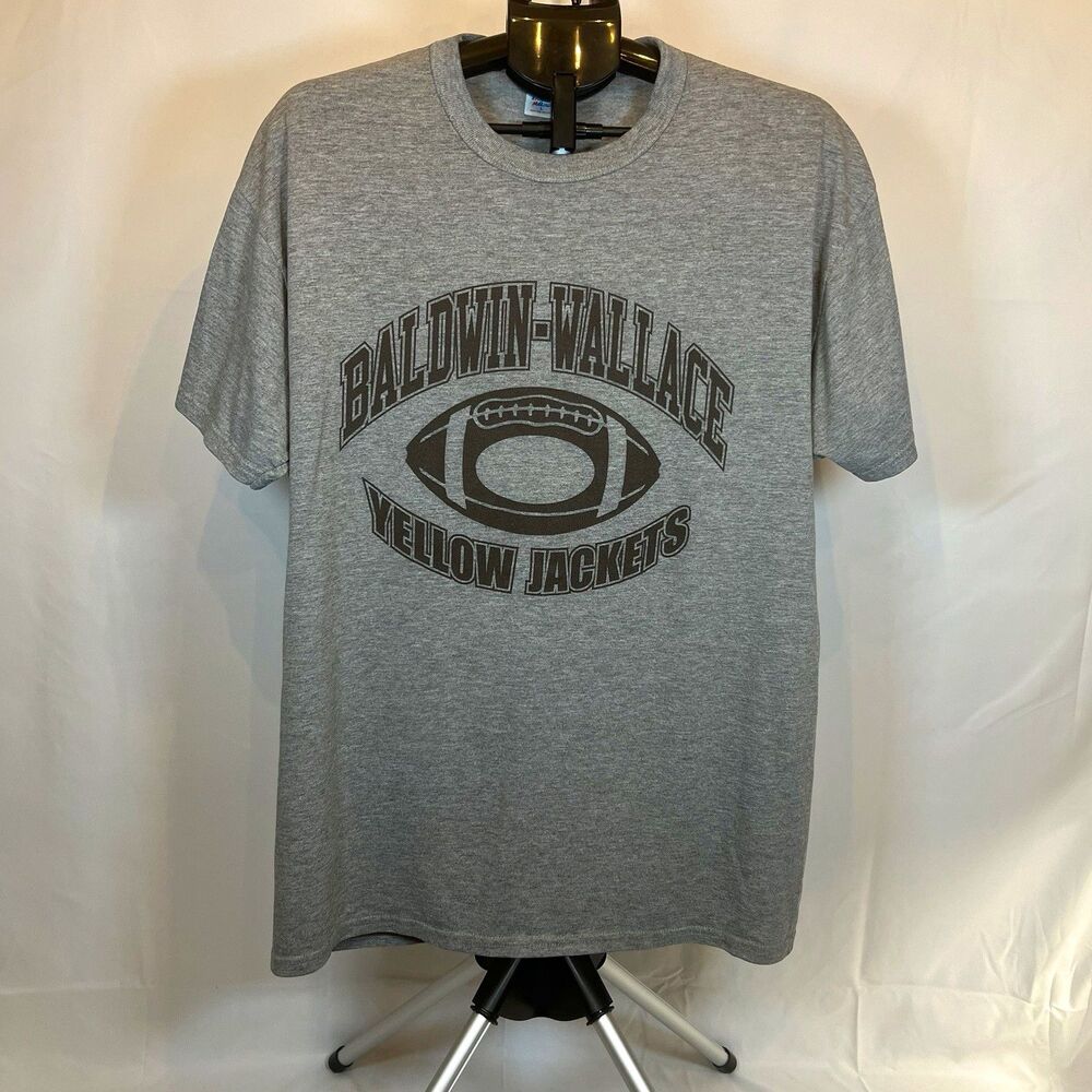 Russell Athletic Baldwin-Wallace Football Men's Tee Gray Cotton/Poly Size XL